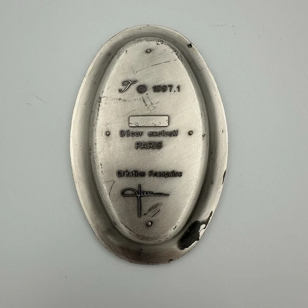 Isaac Decor Exclusif‎ Creation Pewter Oval Trinket Dish Parisian Landmarks Paris
